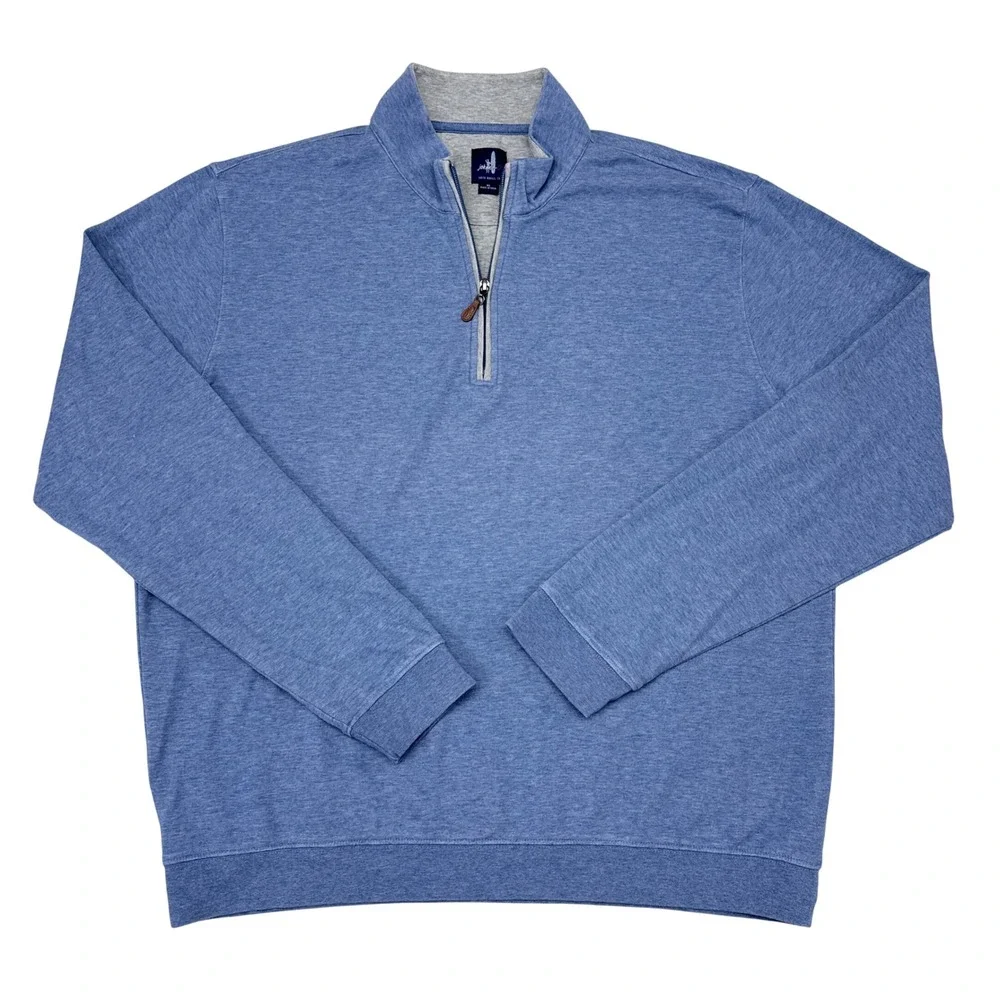 Johnnie O Sully 1/4 Zip Pullover Sweater Mens Size XL Blue Knit Golf Casual